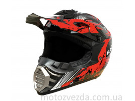 Шолом кросовий "IBK" (#126, червоний, L ) #RACING