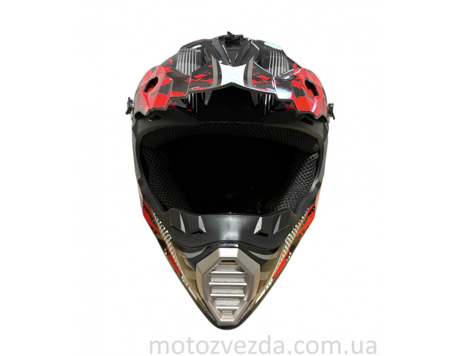 Шолом кросовий "IBK" (#126, червоний, L ) #RACING