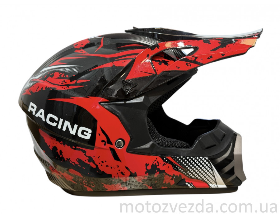 Шолом кросовий "IBK" (#126, червоний, L ) #RACING