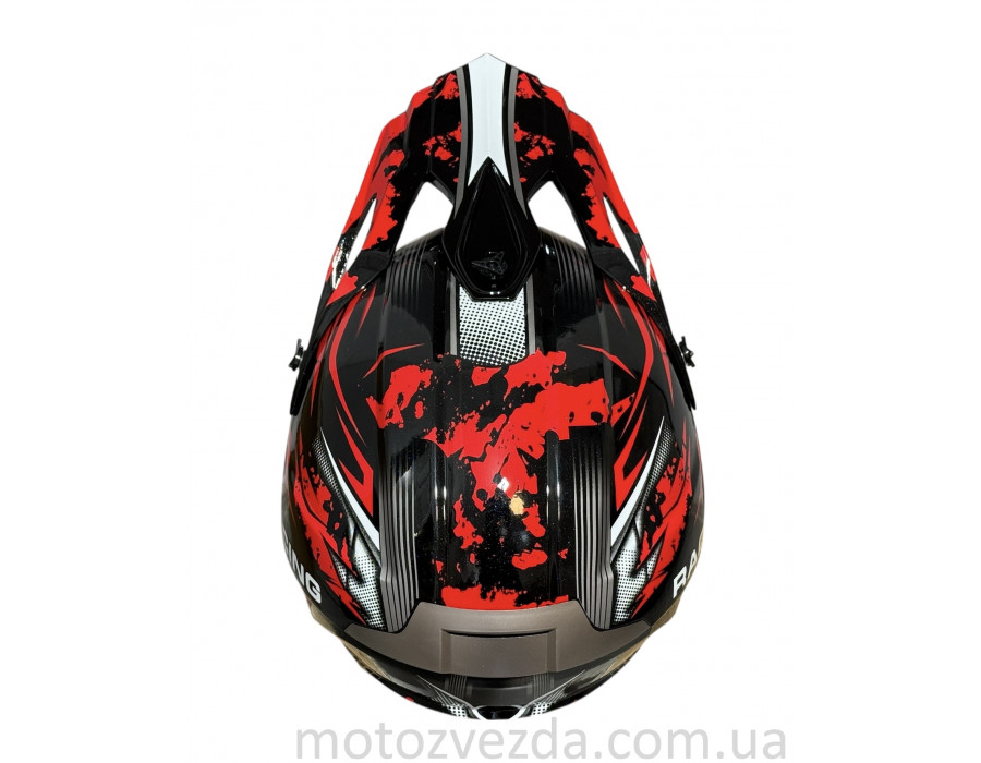 Шолом кросовий "IBK" (#126, червоний, L ) #RACING