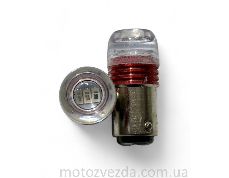 Лампы стопа диодные S25 12V 21/5W с линзой, 2шт