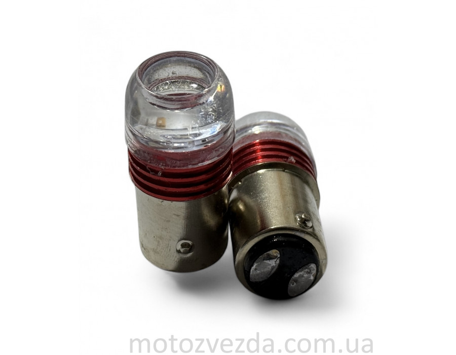 Лампы стопа диодные S25 12V 21/5W с линзой, 2шт