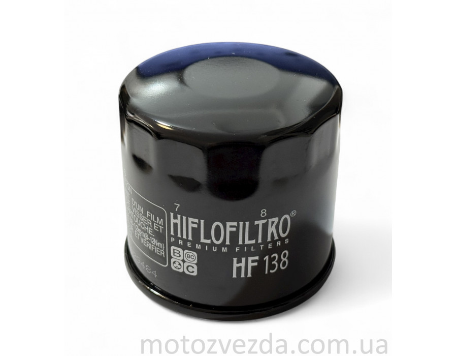 Фільтр масляний мото HF138 чорний D68/H65 "HIFLO" ТАЙЛАНД