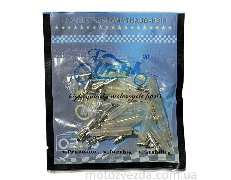 Клеми ножові з ізоляцією (10 пар ) круглі, 4mm 'LIPAI'