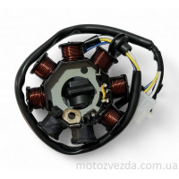 Статор генератора 50cc/4-т (СН) (QT-50/QT-26/QT-6A) (6+2 котушок)