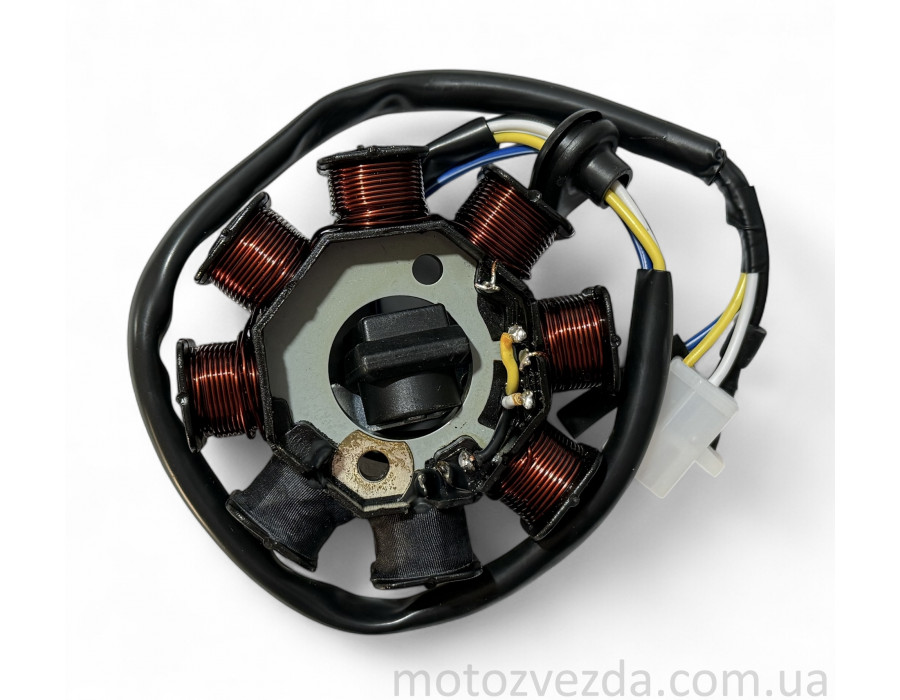 Статор генератора 50cc/4-т (СН) (QT-50/QT-26/QT-6A) (6+2 котушок)