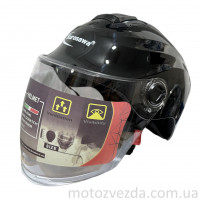 Шолом відкритий T96 (ЧОРНИЙ ГЛЯНЕЦЬ) (біле) скло)