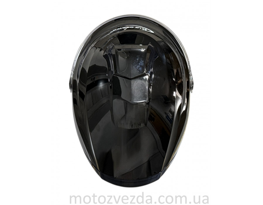 Шолом відкритий T96 (ЧОРНИЙ ГЛЯНЕЦЬ) (біле) скло)