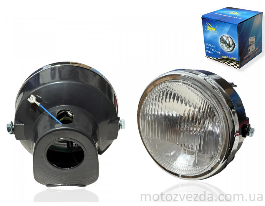 Фара Alpha в сборе круглая, черная 'LIPAI'