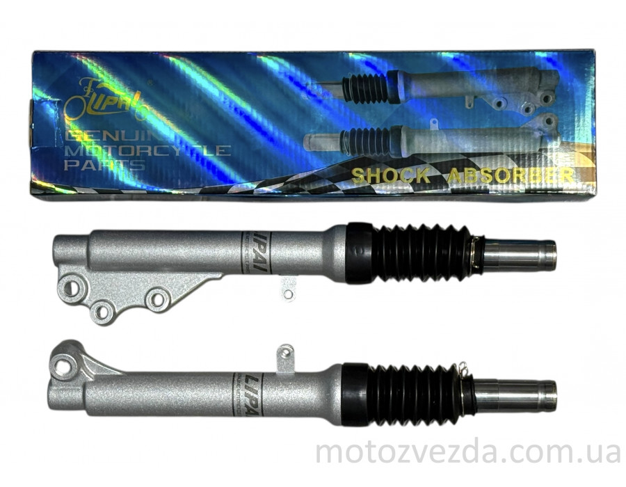 Амортизатори передні (пір'я) YAMAHA JOG диск, шток 25mm, гофри "LIPAI"