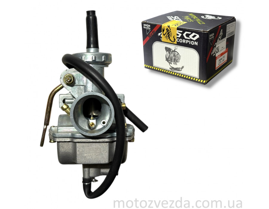Карбюратор PZ20 Alpha 110/125 d20 подкачка ручная слева "SCORPION"