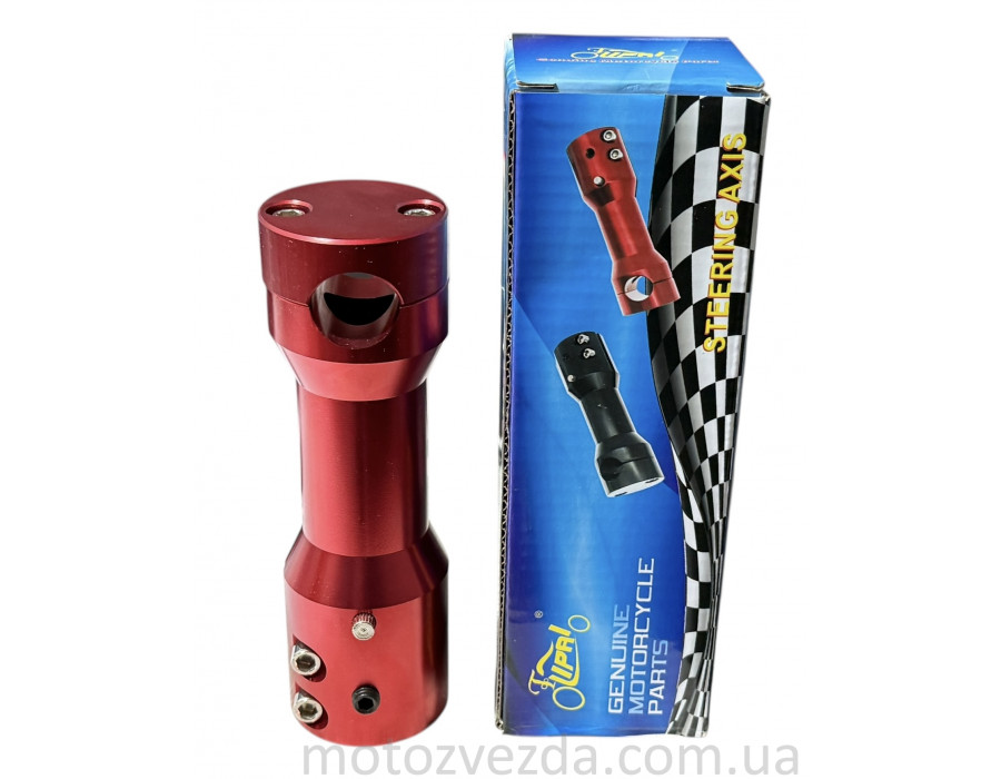 Крепление открытого руля (вынос) скутер руль d22, траверса d22-24, L155 'LIPAI' (красный)