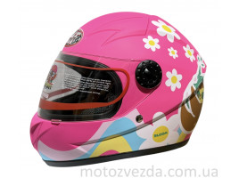 Шлем детский закрытый белое стекло HF-909 MATT PINK/E40 размер: M