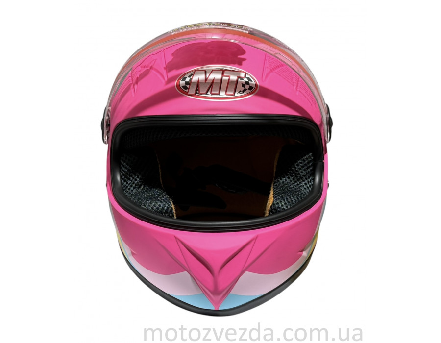 Шлем детский закрытый белое стекло HF-909 MATT PINK/E40 размер: S