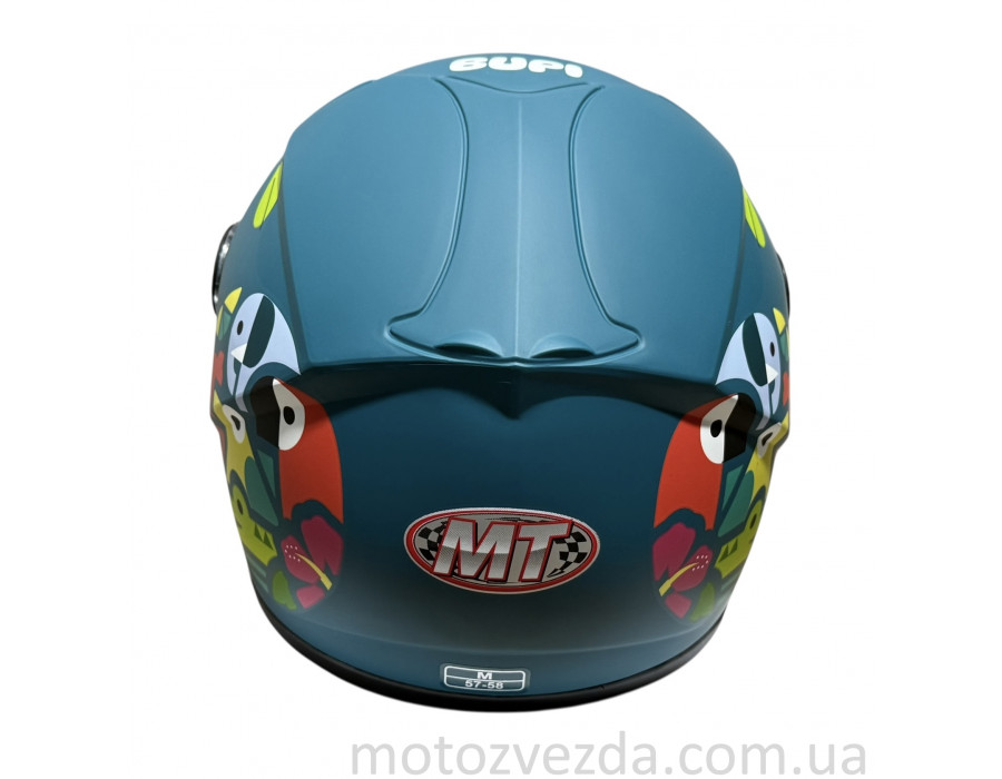 Шлем детский закрытый белое стекло HF-909 MATT GREEN/E38 размер: M