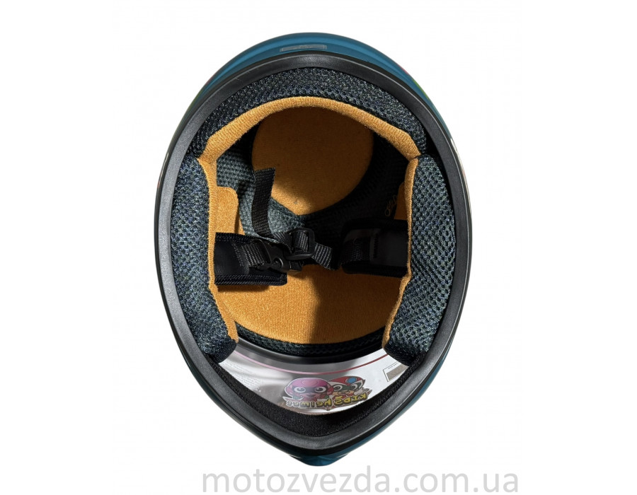 Шлем детский закрытый белое стекло HF-909 MATT GREEN/E38 размер: M