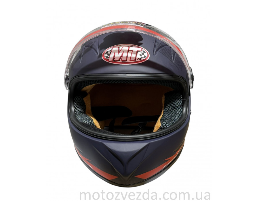 Шлем детский закрытый белое стекло HF-909 MATT BLUE/E39 размер: M