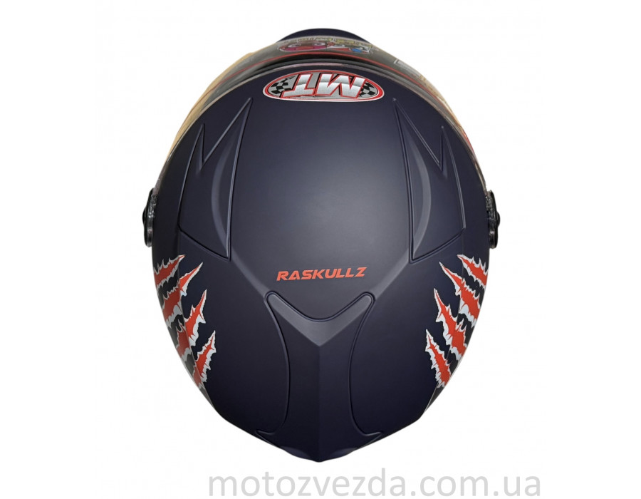 Шлем детский закрытый белое стекло HF-909 MATT BLUE/E39 размер: M