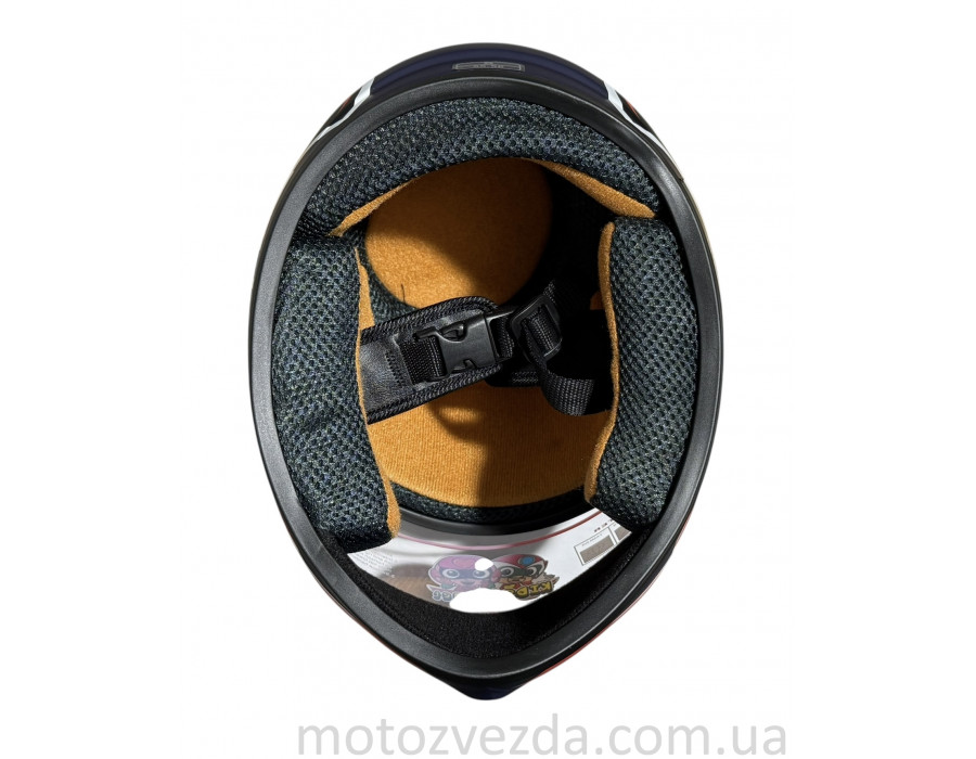 Шлем детский закрытый белое стекло HF-909 MATT BLUE/E39 размер: M