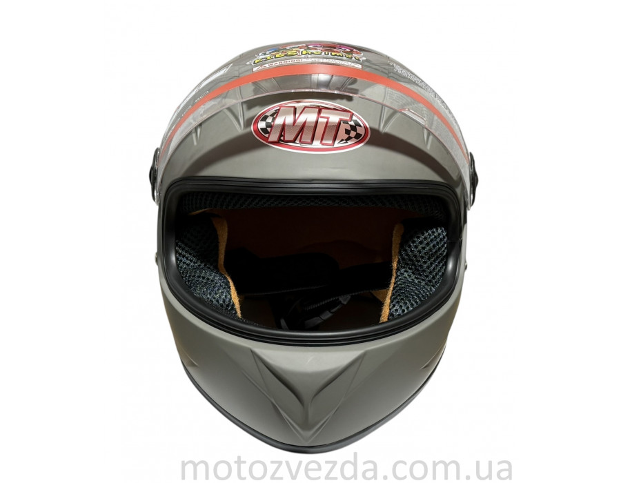 Шлем детский закрытый белое стекло HF-909 MATT DARK GREY/STRIKE размер: M