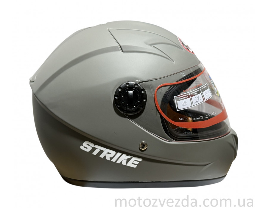 Шлем детский закрытый белое стекло HF-909 MATT DARK GREY/STRIKE размер: M