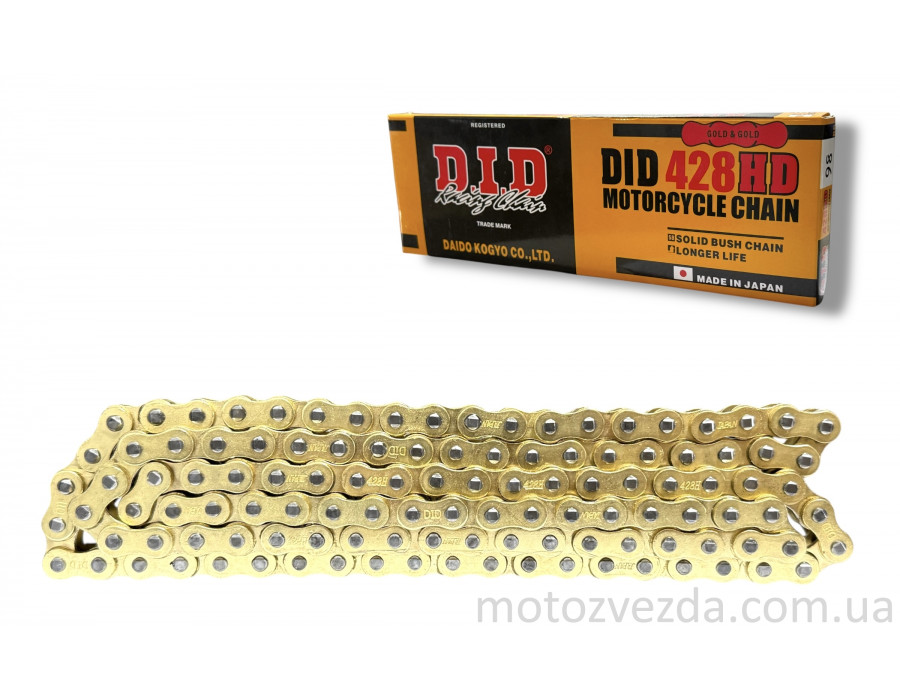 Ланцюг трансмісії 428HD‑116L посилений, GOLD "DID"