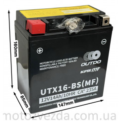 Акумулятор OUTDO UTX16-BS (MF)