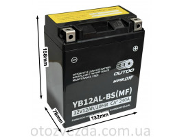 Акумулятор OUTDO YB12AL-BS (MF)