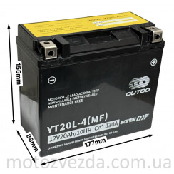 Акумулятор  OUTDO YT20L-4 (MF) HONDA GOLD WING