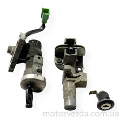 Замок запалювання (Квадратна накладка) Suzuki Lets 2 DX CA1KA (комплектний) 3-замка. Japan