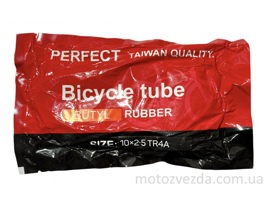 Камера на электросамокат 10x2.50 'PERFECT' прямой вентель , Китай BUTYL