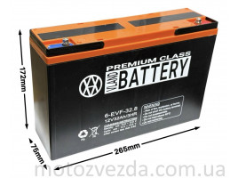Акумулятор AGM 12V 32A 267-78-170mm 6-EVF-32.8 тяговий 'VLAND' (E-bike, електро вело/скутери 2026)