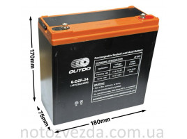 Аккумулятор AGM тяговий 6-DZF-24 12V23Ah/2HR MotoTech 