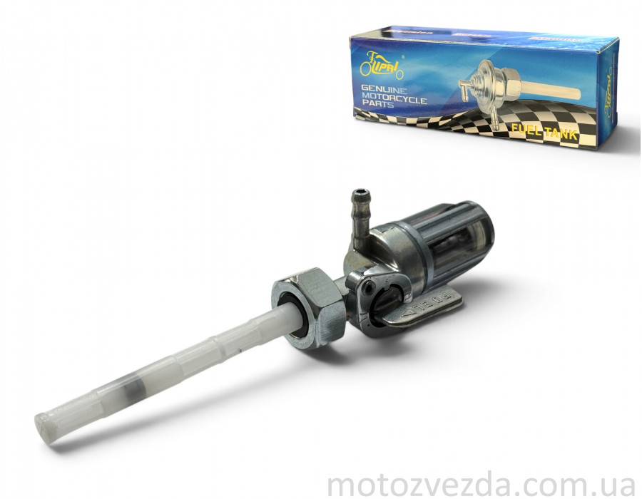 Кран топливный ручной Alpha вкручивается, M14, штуцер справа, большой отстойник 'LIPAI'