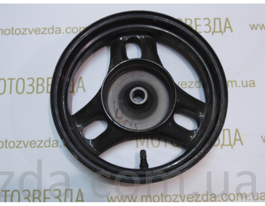 Диск задний J10X2.15 DOT 111mm. Honda Dio AF-61 / AF-62 / AF-67 / AF-68 / AF-70 Japan ( Чёрный )