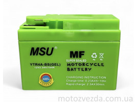  Аккумулятор GEL 12V / 2.3AH HONDA YTR4A-BS MSU