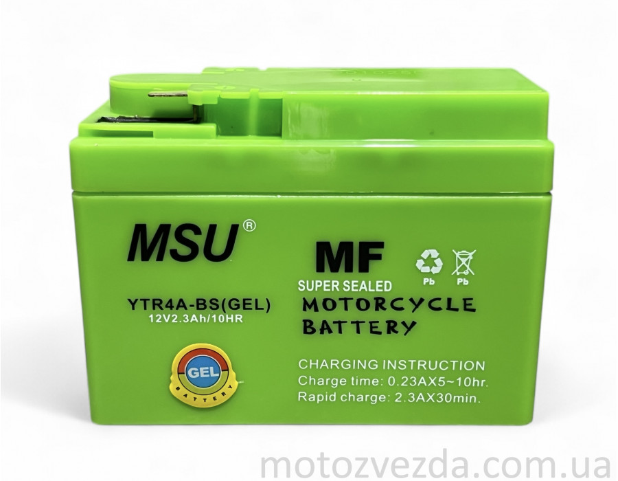 Аккумулятор GEL 12V / 2.3AH HONDA YTR4A-BS MSU