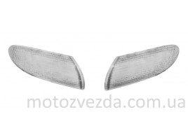 Скло поворотів (біле) переднє SUZUKI LET'S NEW (метелик) (пара)