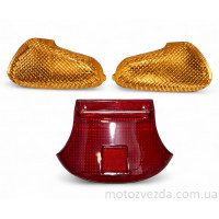 Стекло стопа+повороты SUZUKI LET'S I/II/III (красные стекла)