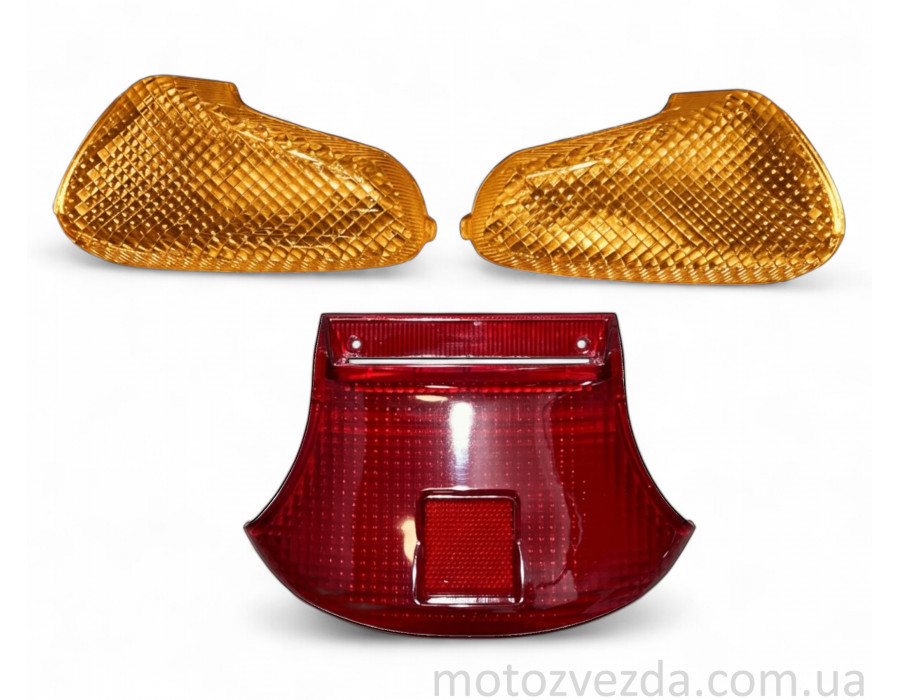 Стекло стопа+повороты SUZUKI LET'S I/II/III (красные стекла)