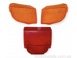 Скло стопа+повороти YAMAHA APRIO (жовте скло поворотів) нові